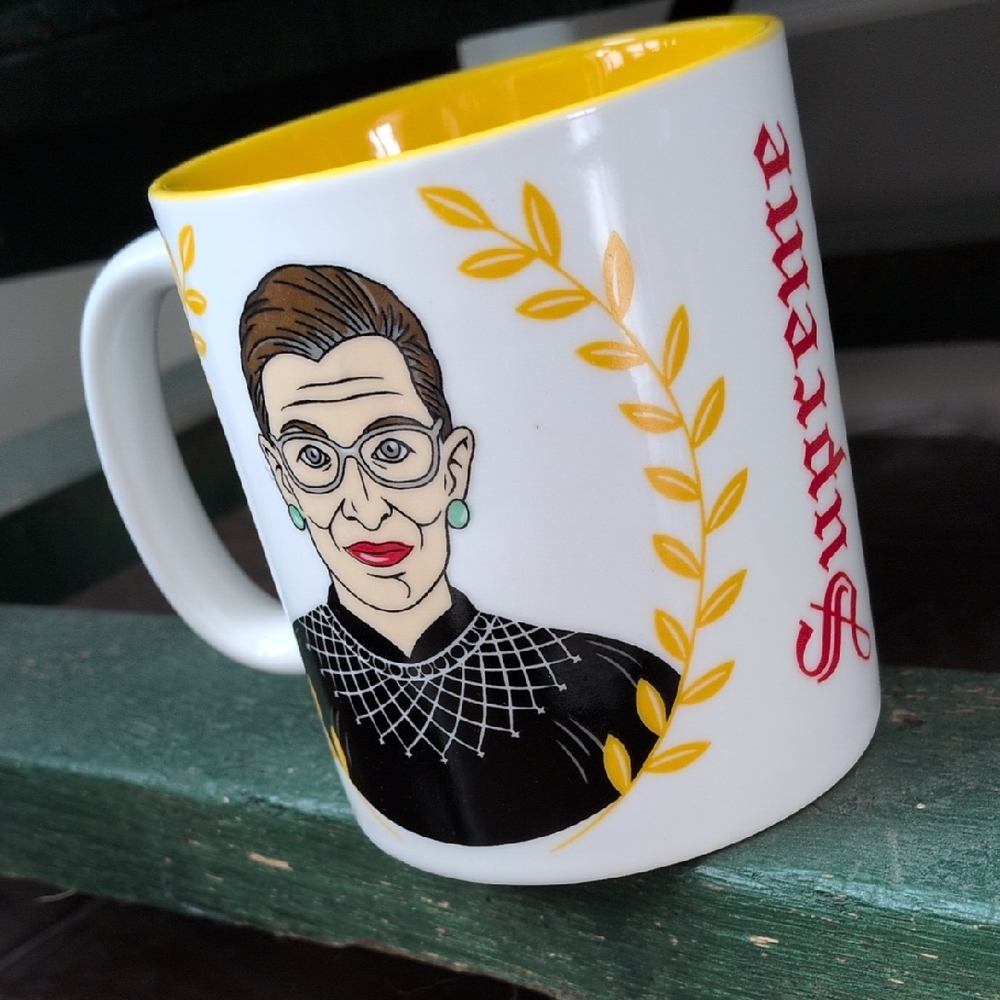 THE FOUND I White and Yellow Supreme Court Justice SUPREME RBG Mug